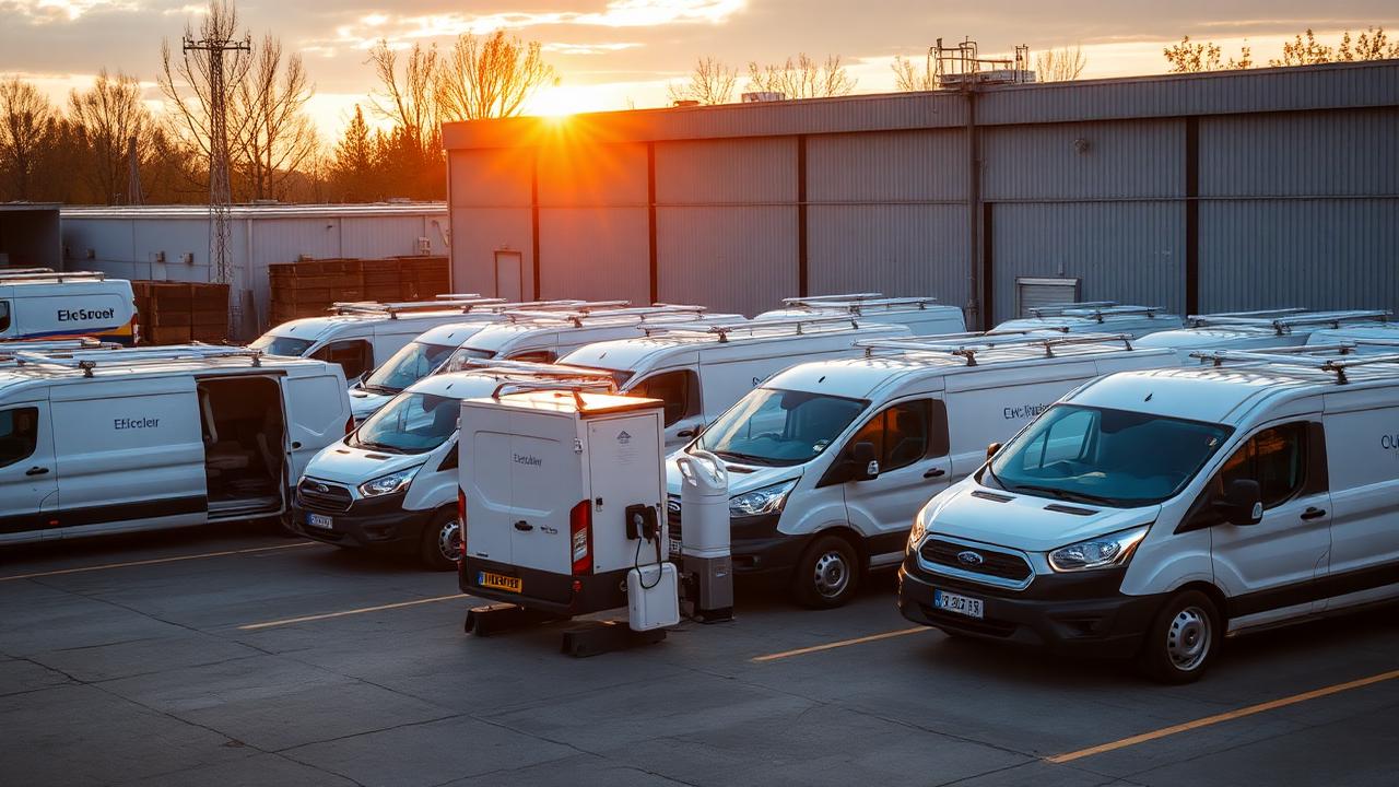 Fleet of installer vans ready for the day's jobs